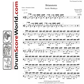 Arctic Monkeys - Brianstorm - Drum Sheet + Play-Along Track
